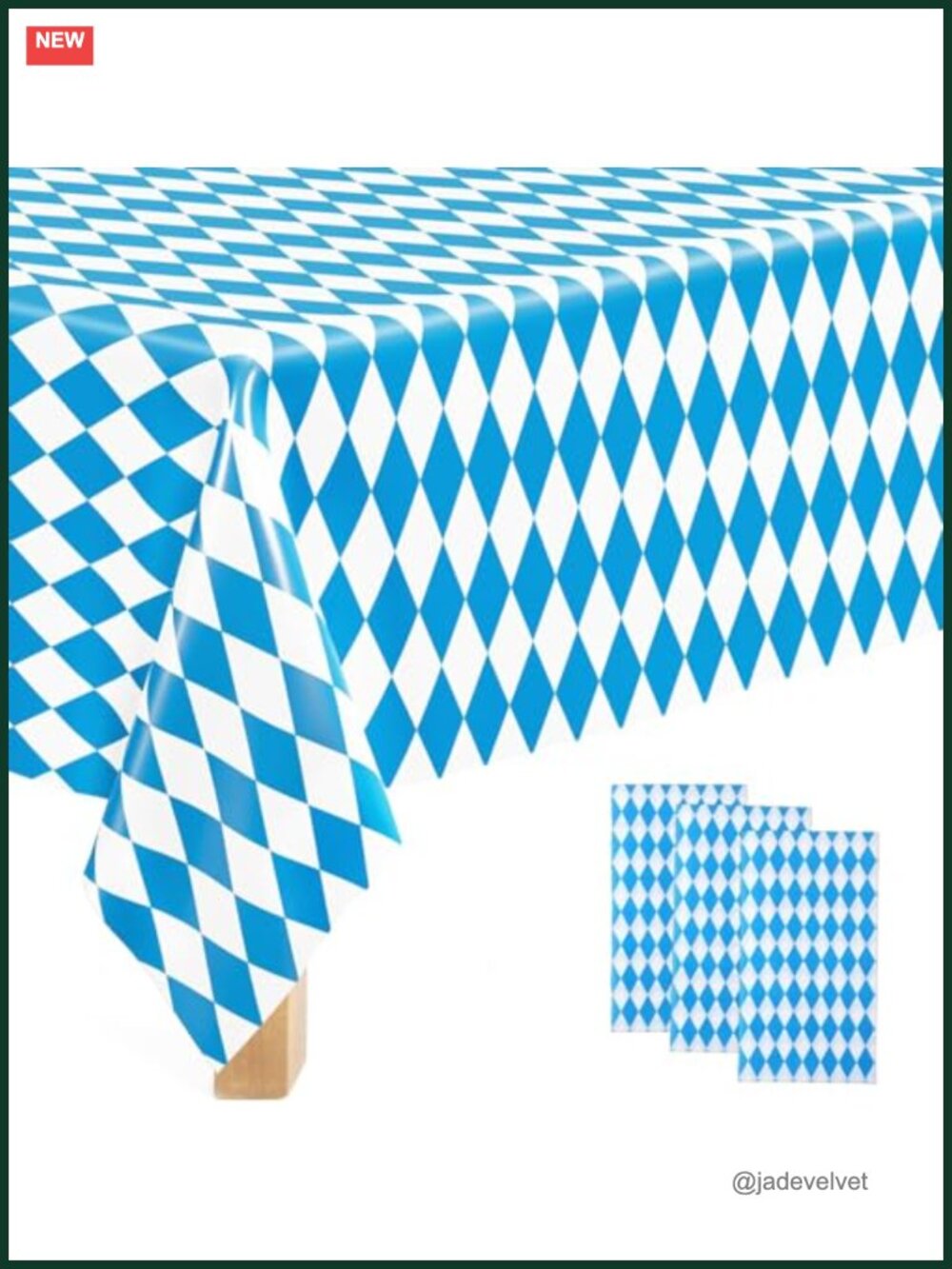 Oktoberfest Tablecloth PEVA 54x108 3 Pack Checkered Rectangular